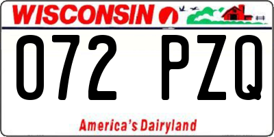 WI license plate 072PZQ