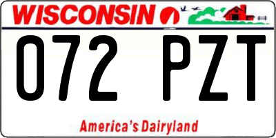 WI license plate 072PZT