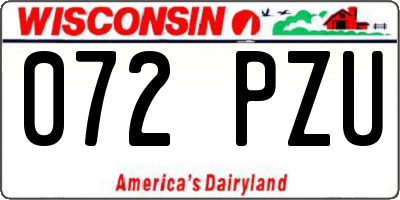 WI license plate 072PZU
