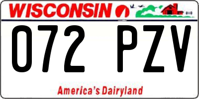 WI license plate 072PZV