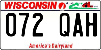 WI license plate 072QAH