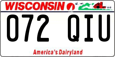 WI license plate 072QIU