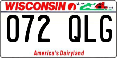 WI license plate 072QLG