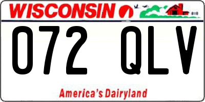 WI license plate 072QLV
