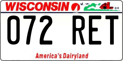 WI license plate 072RET