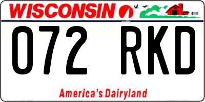 WI license plate 072RKD