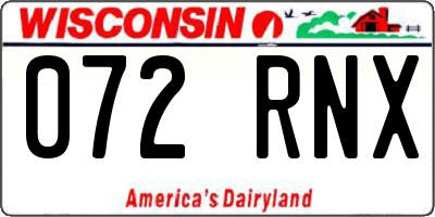 WI license plate 072RNX