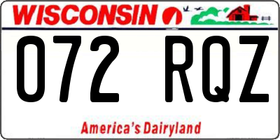 WI license plate 072RQZ