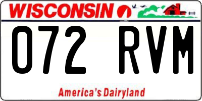 WI license plate 072RVM