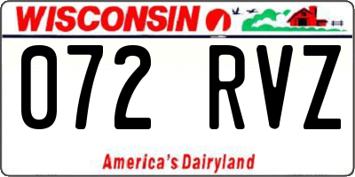 WI license plate 072RVZ
