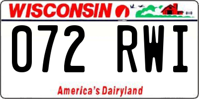 WI license plate 072RWI