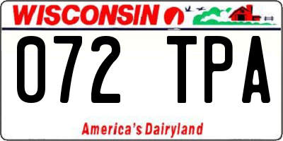WI license plate 072TPA