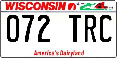 WI license plate 072TRC