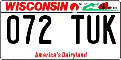 WI license plate 072TUK