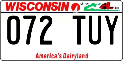 WI license plate 072TUY