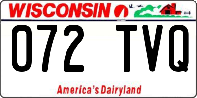 WI license plate 072TVQ
