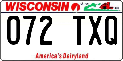 WI license plate 072TXQ