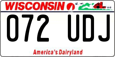 WI license plate 072UDJ