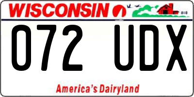WI license plate 072UDX