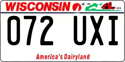 WI license plate 072UXI