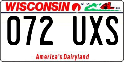 WI license plate 072UXS