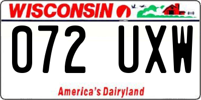 WI license plate 072UXW