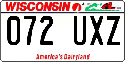 WI license plate 072UXZ