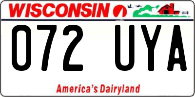 WI license plate 072UYA