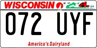 WI license plate 072UYF