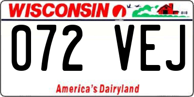 WI license plate 072VEJ