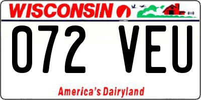 WI license plate 072VEU