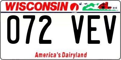 WI license plate 072VEV