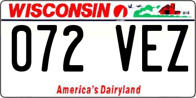 WI license plate 072VEZ