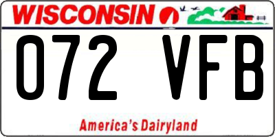 WI license plate 072VFB