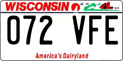 WI license plate 072VFE