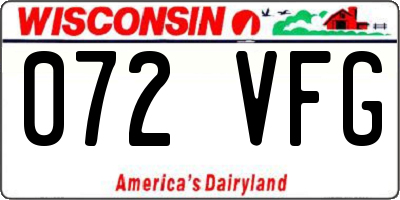 WI license plate 072VFG