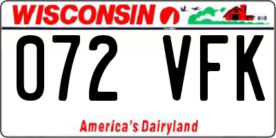 WI license plate 072VFK