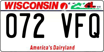 WI license plate 072VFQ