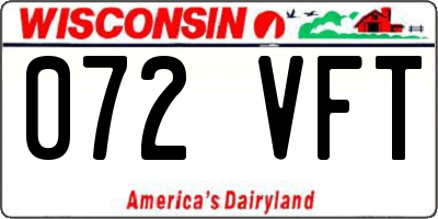WI license plate 072VFT
