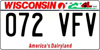 WI license plate 072VFV