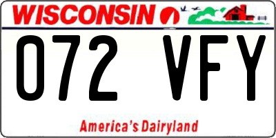 WI license plate 072VFY