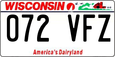 WI license plate 072VFZ