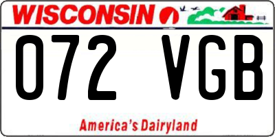 WI license plate 072VGB