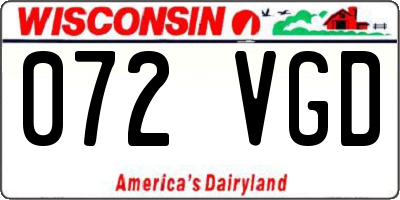 WI license plate 072VGD