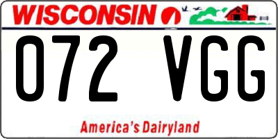 WI license plate 072VGG