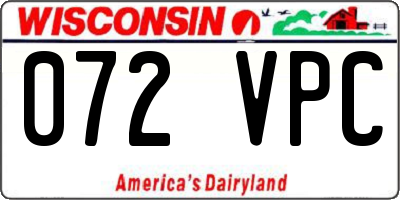 WI license plate 072VPC