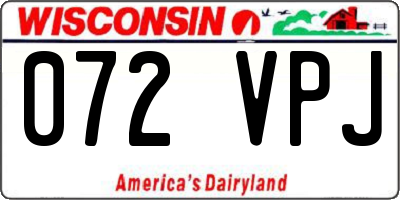 WI license plate 072VPJ