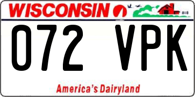 WI license plate 072VPK