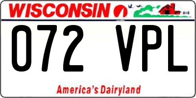 WI license plate 072VPL