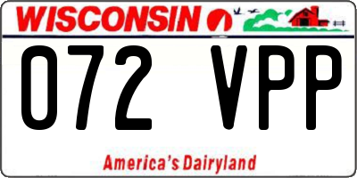 WI license plate 072VPP